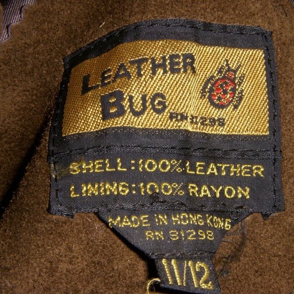 Leather Bug Brown Suede Leather Jacket Size 11/12 - Picture 2 of 6